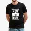 Now Or Never Printed Black Tee