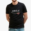 Smile Printed Black Tee