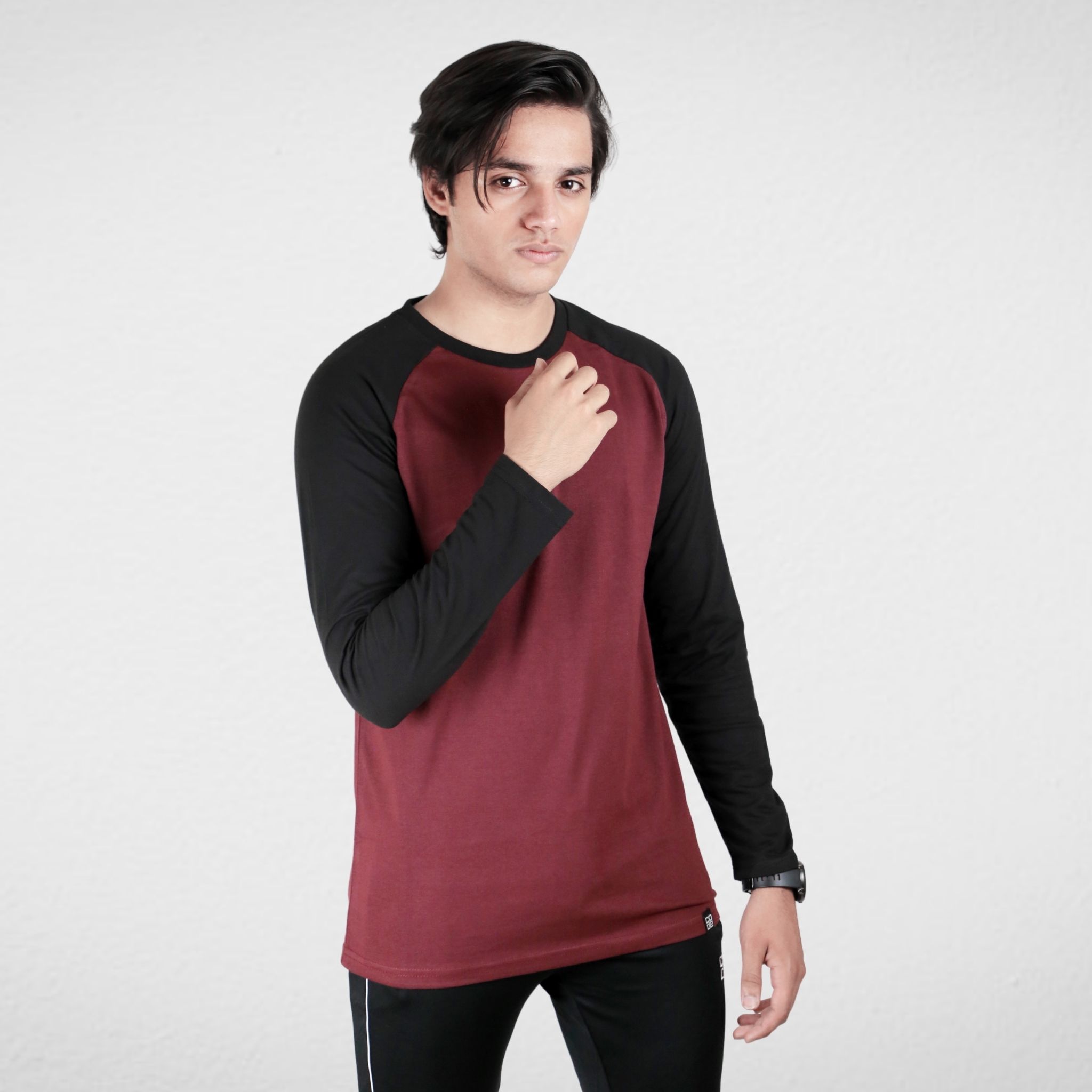 Raglan Full Sleeves T-Shirt - Wine Red