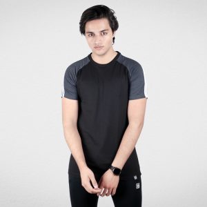 charcoal half sleeves tshirt for men - brocode