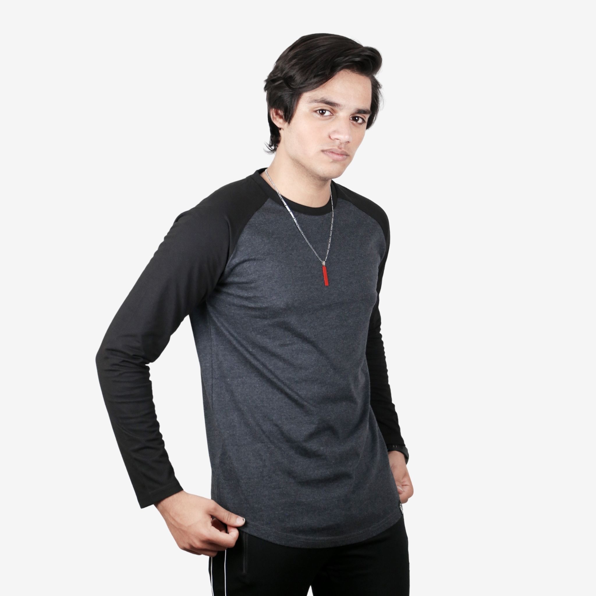 Charcoal Black Full Sleeves T-shirt - brocode