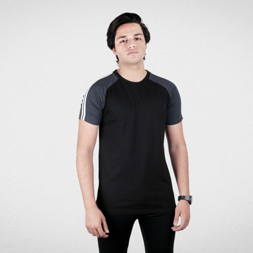 charcoal half sleeves tshirt - brocode