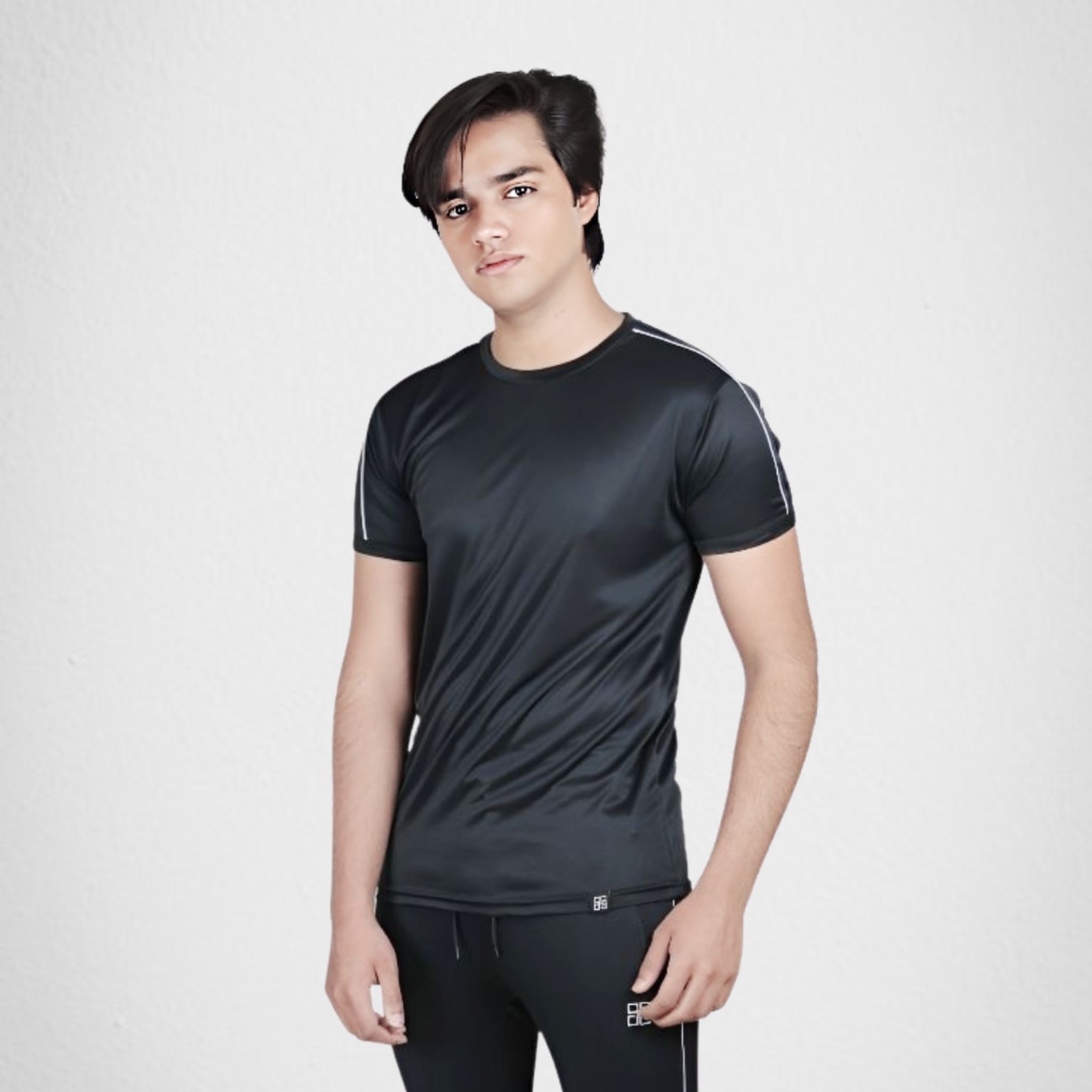 Black Quick Dry Half Sleeves T-Shirt