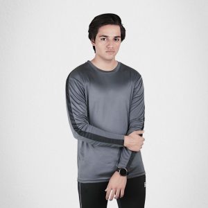 Quick Dry Full Sleeves T-Shirt with Black Panel