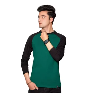 green and black full sleeves t-shirt - brocode