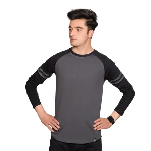 grey & black full sleeves t-shirt 2 - brocode