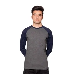 grey and navy raglan t-shirt for men - brocode