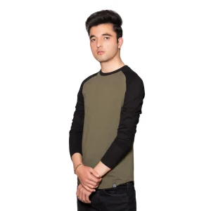 olive and black raglan t-shirt for men 3 - brocode