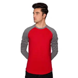 red and grey raglan full sleeve t-shirt 2 - brocode