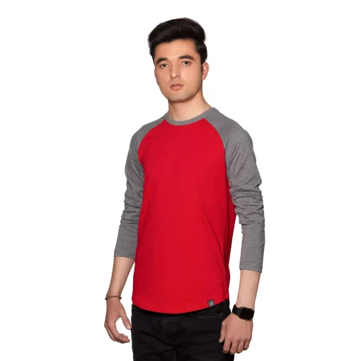 red and grey raglan full sleeve t-shirt 2 - brocode