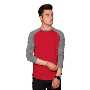 red and grey raglan full sleeve t-shirt 3 - brocode