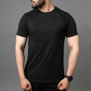 plain Black T-shirt for men - brocode