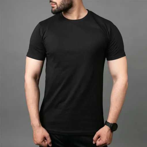 plain Black T-shirt for men - brocode